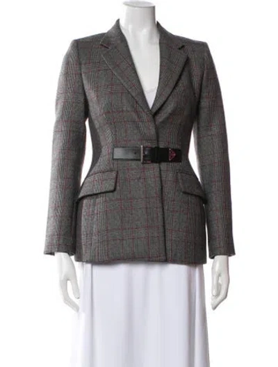Pre-owned Prada 2023 Virgin Wool Blazer In Gray