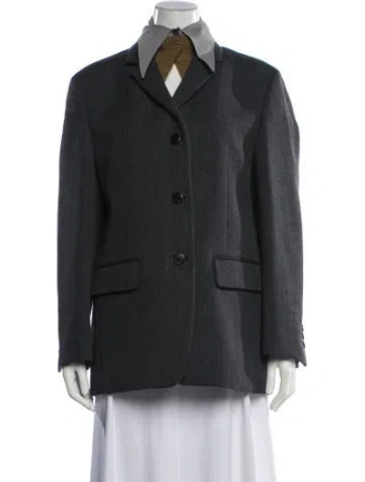 Pre-owned Prada 2023 Virgin Wool Blazer W/ Tags In Grey