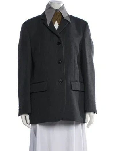 Pre-owned Prada 2023 Virgin Wool Blazer W/ Tags In Grey