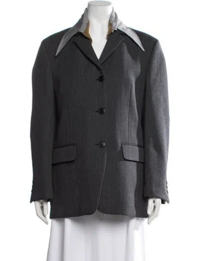 Pre-owned Prada 2023 Virgin Wool Blazer W/ Tags In Grey