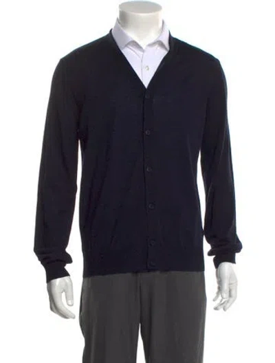 Pre-owned Prada 2023 Virgin Wool Cardigan In Blue