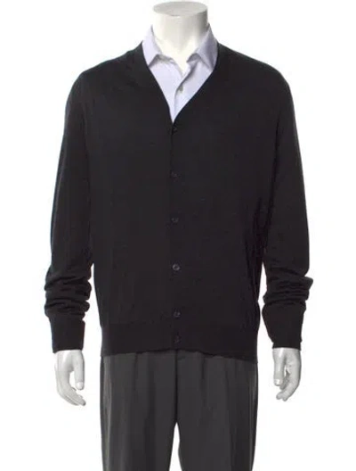 Pre-owned Prada 2023 Virgin Wool Cardigan In Gray