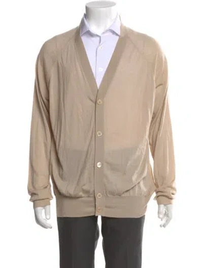 Pre-owned Prada 2023 Virgin Wool Cardigan In Neutral