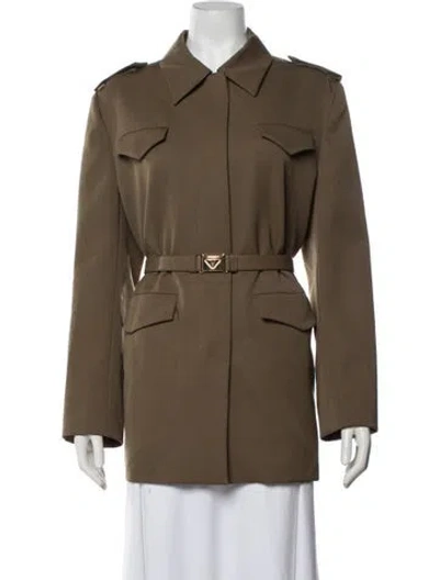 Pre-owned Prada 2023 Virgin Wool Coat In Brown