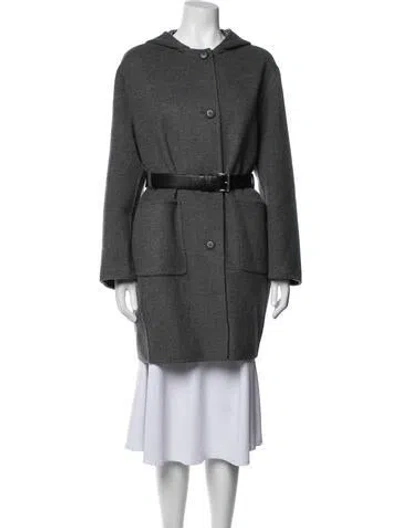 Pre-owned Prada 2023 Virgin Wool Coat In Grey