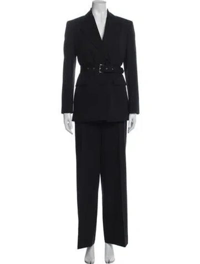 Pre-owned Prada 2023 Virgin Wool Pantsuit In Black