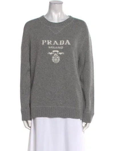 Pre-owned Prada 2023 Virgin Wool Sweater In Gray