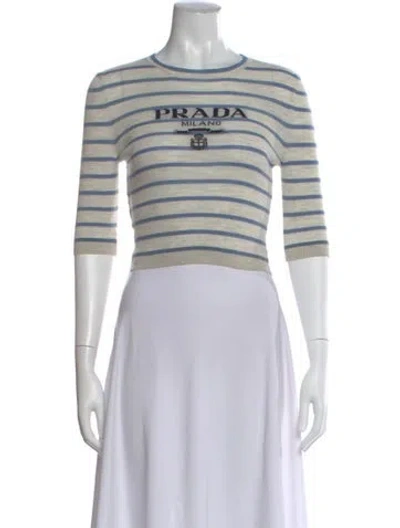 Pre-owned Prada 2023 Virgin Wool Sweater In Gray