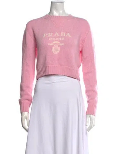 Pre-owned Prada 2023 Virgin Wool Sweater In Pink