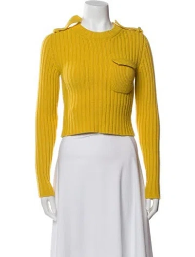 Pre-owned Prada 2023 Virgin Wool Sweater In Yellow