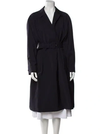 Pre-owned Prada 2023 Virgin Wool Trench Coat In Blue