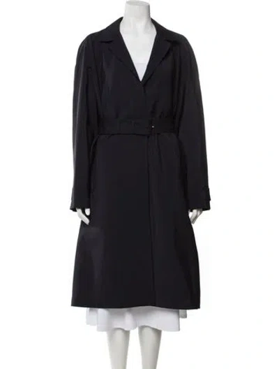 Pre-owned Prada 2023 Virgin Wool Trench Coat In Blue