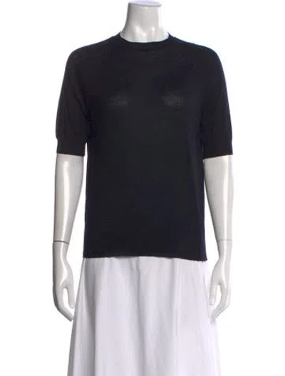 Pre-owned Prada 2023 Virgin Wool T-shirt In Black