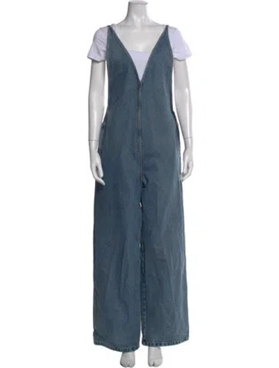 Pre-owned Prada 2023 V-neck Jumpsuit In Blue