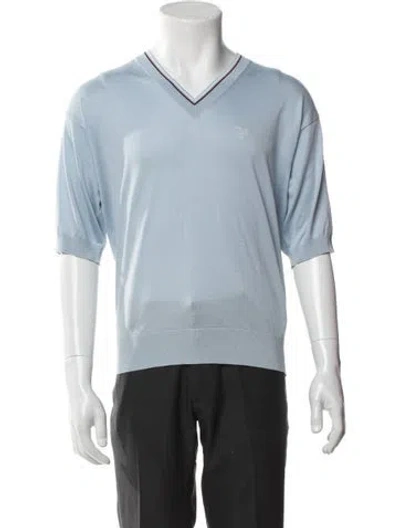 Pre-owned Prada 2023 V-neck Pullover W/ Tags In Blue