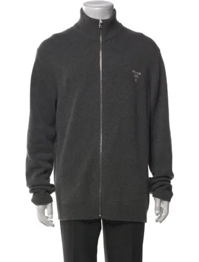 Pre-owned Prada 2024 Cashmere Cardigan In Gray
