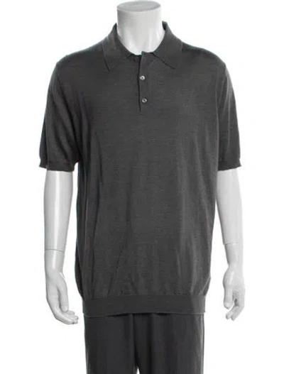Pre-owned Prada 2024 Cashmere Polo Shirt W/ Tags In Gray