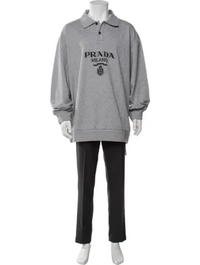 Pre-owned Prada 2024 Collar Polo Shirt In Gray