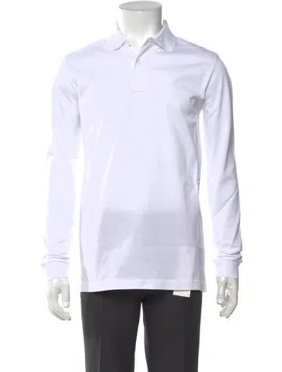 Pre-owned Prada 2024 Collar Polo Shirt W/ Tags In White