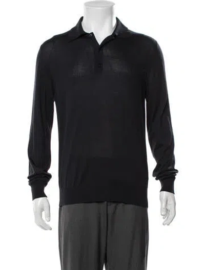 Pre-owned Prada 2024 Collar Polo Sweater In Blue