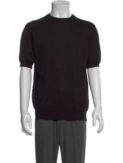 Pre-owned Prada 2024 Crew Neck Polo Sweater In Black