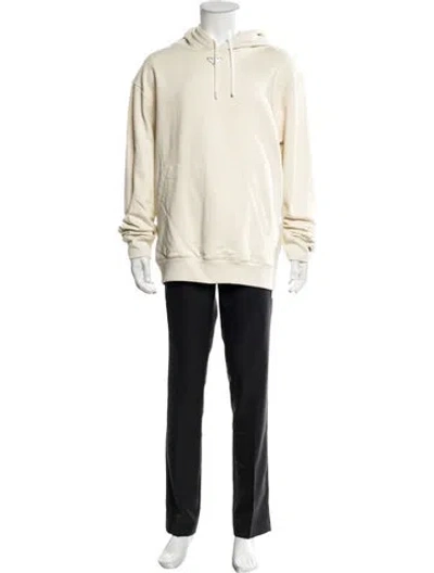 Pre-owned Prada 2024 Enameled Metal Triangle Hoodie In Neutral
