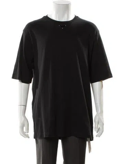 Pre-owned Prada 2024 Enameled Metal Triangle T-shirt In Black