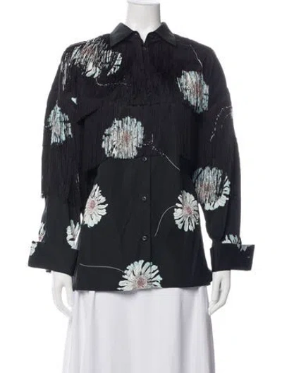 Pre-owned Prada 2024 Floral Print Jacket In Blue