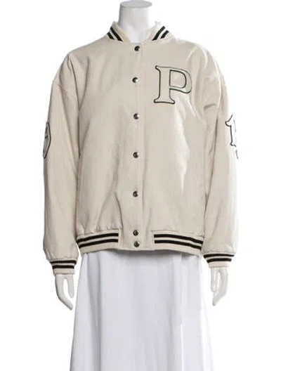 Pre-owned Prada 2024 Graphic Print Bomber Jacket W/ Tags In Neutrals