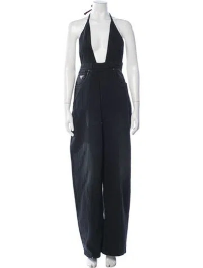 Pre-owned Prada 2024 Halterneck Jumpsuit In Blue