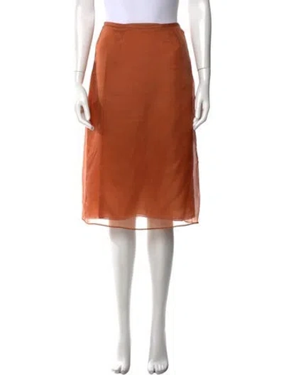 Pre-owned Prada 2024 Knee-length Skirt In Orange
