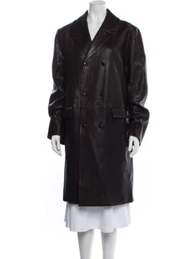 Pre-owned Prada 2024 Lambskin Coat In Burgundy