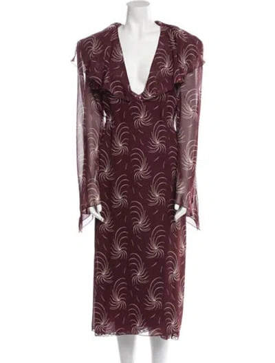 Pre-owned Prada 2024 Long Dress W/ Tags In Burgundy