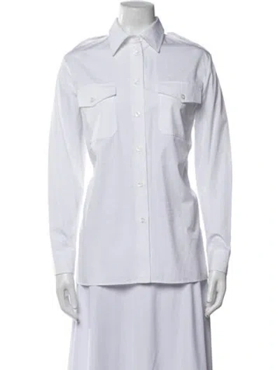 Pre-owned Prada 2024 Long Sleeve Blouse In White