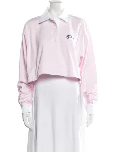 Pre-owned Prada 2024 Long Sleeve Polo In Pink