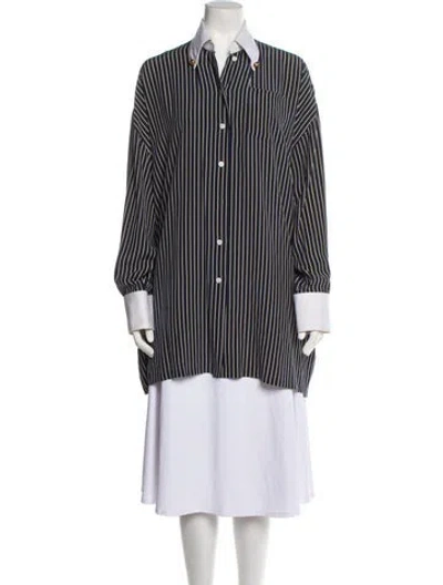 Pre-owned Prada 2024 Marocain Shirt Tunic In Blue