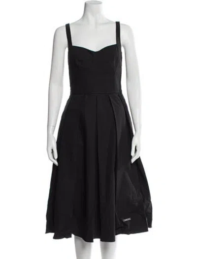 Pre-owned Prada 2024 Midi Length Dress In Black
