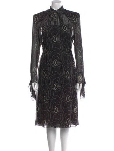 Pre-owned Prada 2024 Midi Length Dress In Black