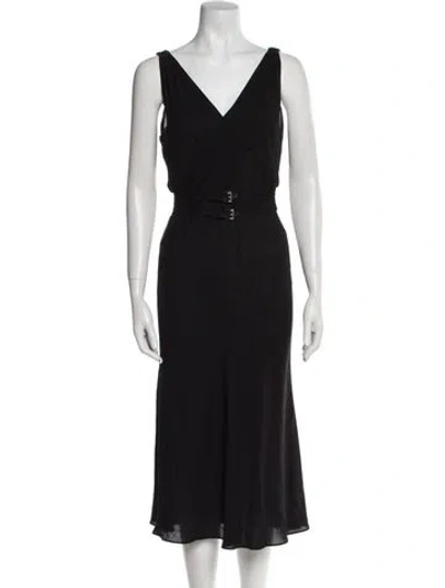 Pre-owned Prada 2024 Midi Length Dress In Black