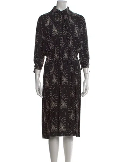 Pre-owned Prada 2024 Midi Length Dress In Black