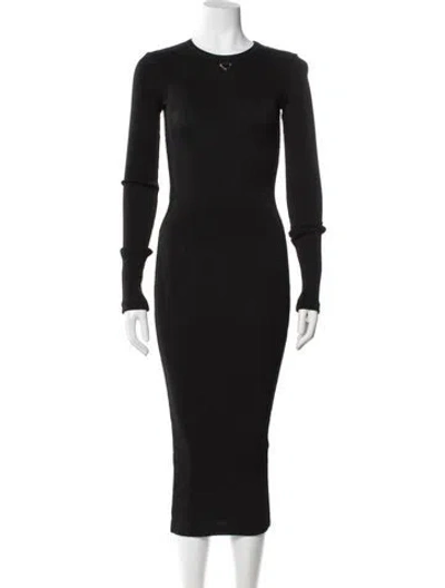 Pre-owned Prada 2024 Midi Length Dress In Black