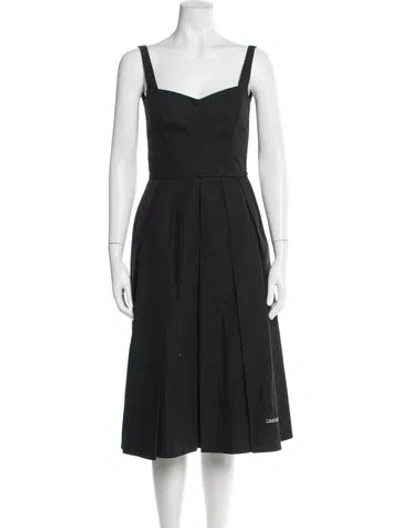 Pre-owned Prada 2024 Midi Length Dress In Black