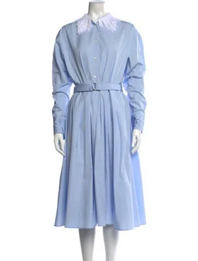 Pre-owned Prada 2024 Midi Length Dress In Blue
