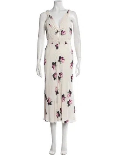 Pre-owned Prada 2024 Midi Length Dress In Neutral
