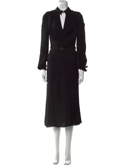 Pre-owned Prada 2024 Midi Length Dress W/ Tags In Black