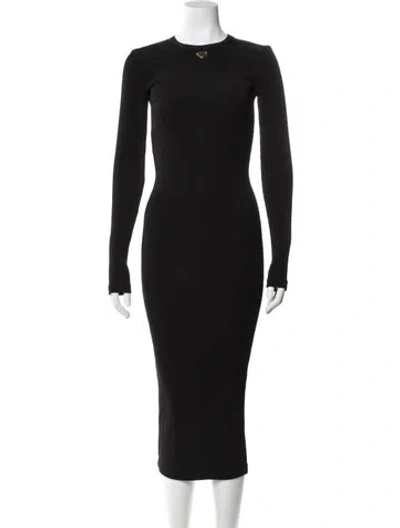Pre-owned Prada 2024 Midi Length Dress W/ Tags In Black