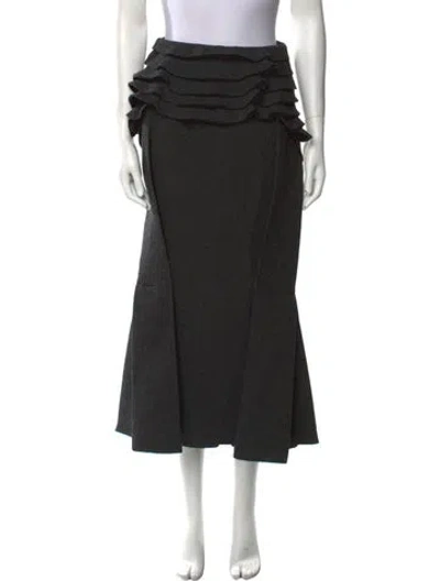 Pre-owned Prada 2024 Midi Length Skirt In Black