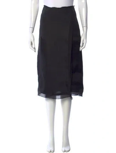Pre-owned Prada 2024 Midi Length Skirt In Black