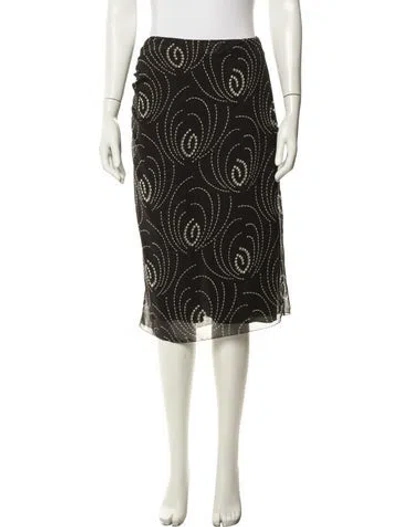 Pre-owned Prada 2024 Midi Length Skirt In Black