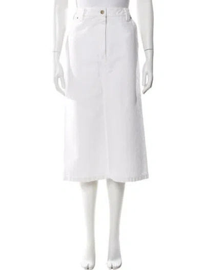 Pre-owned Prada 2024 Midi Length Skirt In White